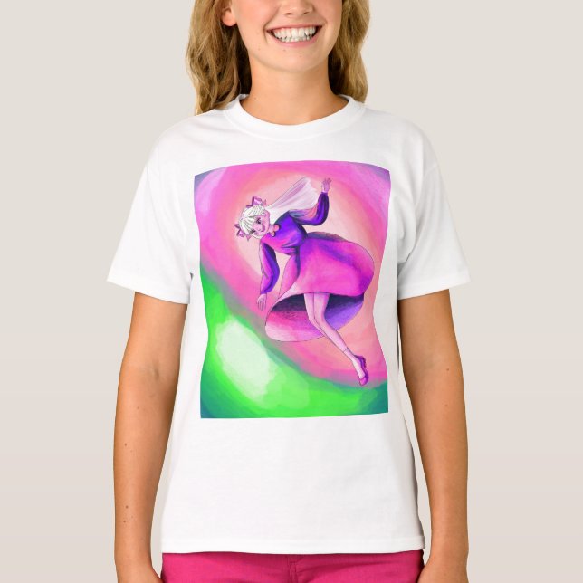 T-shirt Illustration de princesse de fantasy rêveuse sur T (Devant)