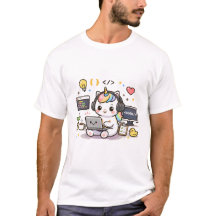 Illustration de programmeur licorne mignonne-Kawai