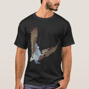 T-shirt Illustration de rapace volant en pixel art de balb