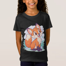 Illustration de renard adorable pour enfants T-Shi