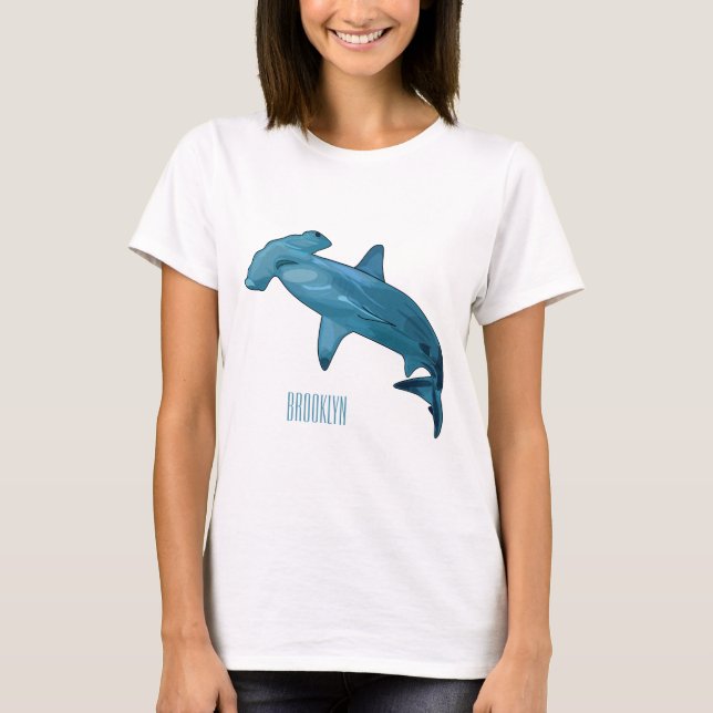 T-shirt Illustration de requin marteau (Devant)