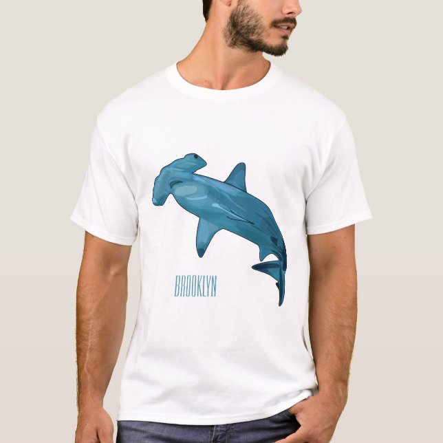 T-shirt Illustration de requin marteau (Devant)