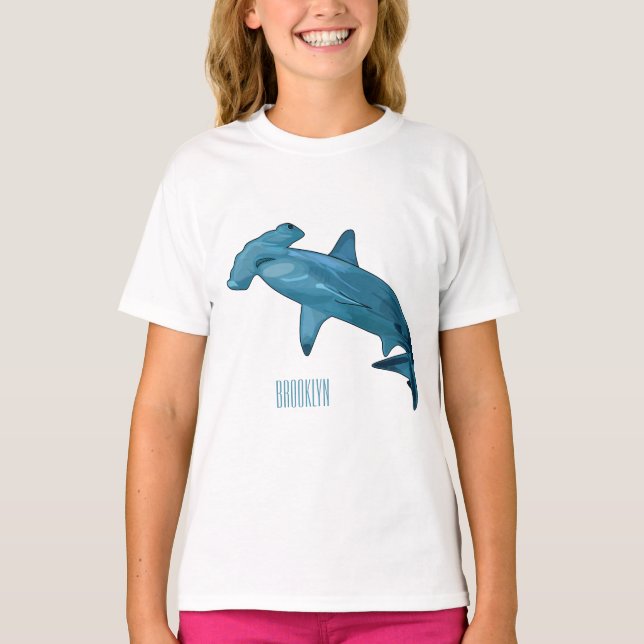 T-shirt Illustration de requin marteau (Devant)