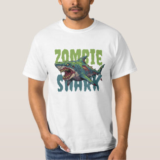T-shirt Illustration de requin zombie en colère
