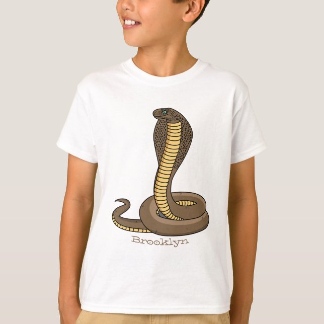 T-shirt Illustration de serpent à cobra Brown (Devant)