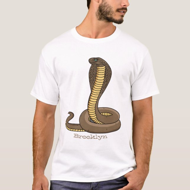 T-shirt Illustration de serpent à cobra Brown (Devant)