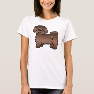 T-shirt Illustration de Shih Tzu de dessin animé marron fo