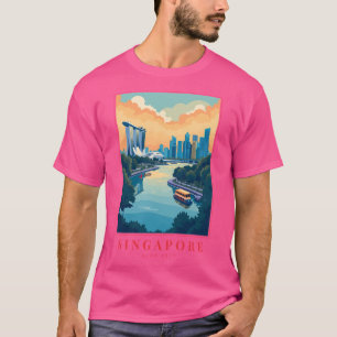 T-shirt Illustration de Singapour Skyline futuriste garçon