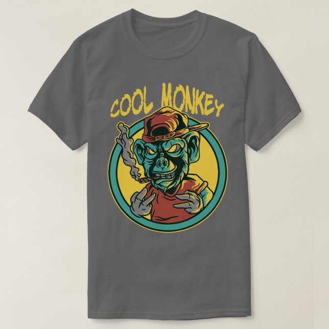 T-shirt Illustration de singe cool (Design devant)
