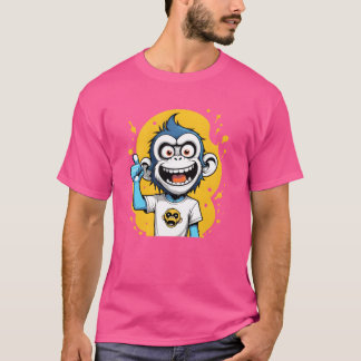 T-shirt illustration de singe mignon personnage de dessin