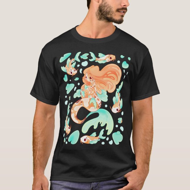 T-shirt Illustration de sirène carpe Koï (Devant)