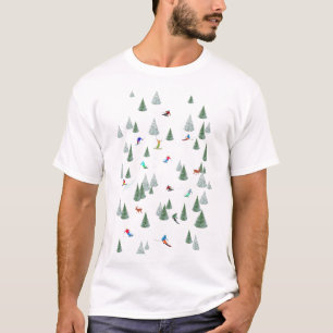 T-shirt Illustration de skieurs en ski alpin