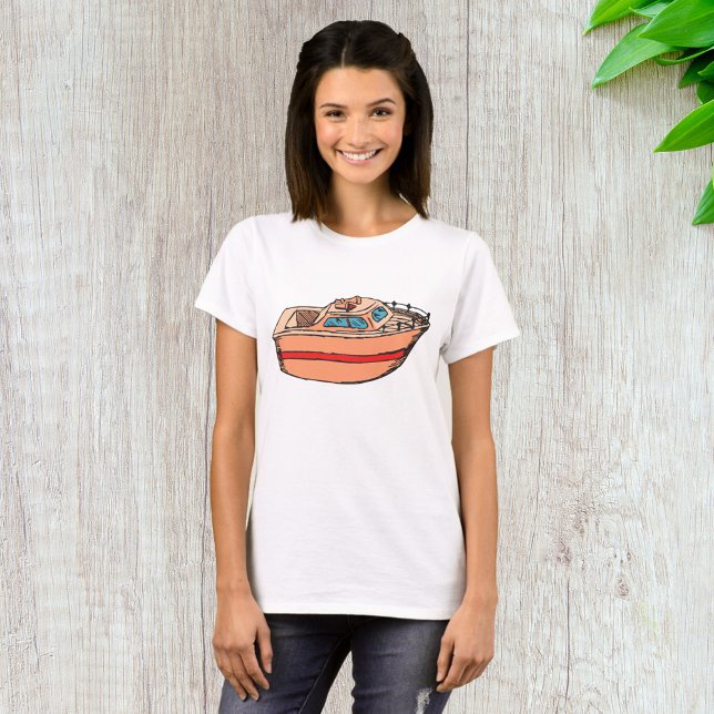 T-shirt Illustration de Speedboat amusant Nautical Boat De (Créateur téléchargé)