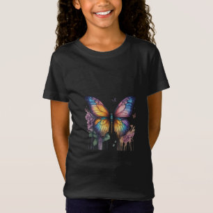 T-Shirt illustration de style aquarelle de papillons