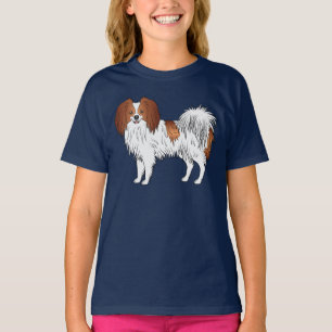 T-shirt Illustration de style cartoon d'un chien Phalène r