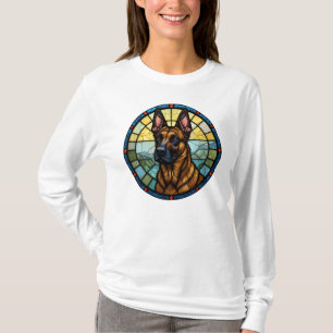 T-shirt Illustration de style Malinois belge en verre vern