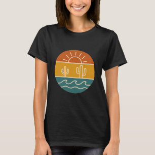 T-shirt Illustration de Sunset Desert Cactus