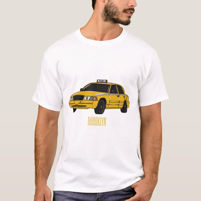 T-shirt Illustration de taxi (Devant)