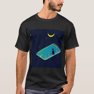 T-shirt illustration de téléphone et pêche,