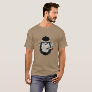 T-shirt Illustration de tête de gorille Singe Cigar Fer