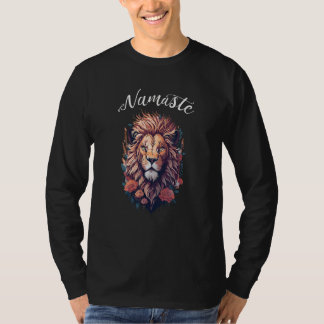T-shirt Illustration de tête de portrait de lion Namaste a