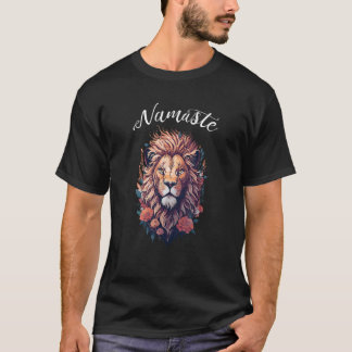 T-shirt Illustration de tête de portrait de lion Namaste a