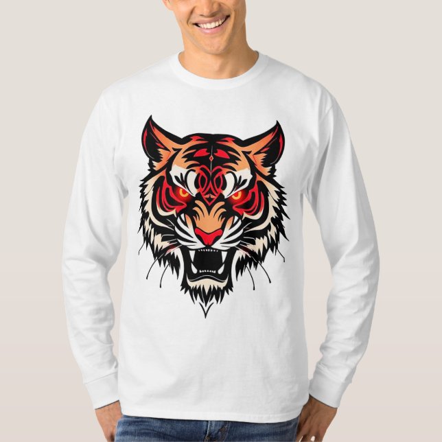 T-shirt Illustration de tête de tigre (Devant)