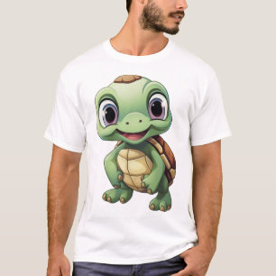 T-shirt Illustration de tortue de dessin animé Copie