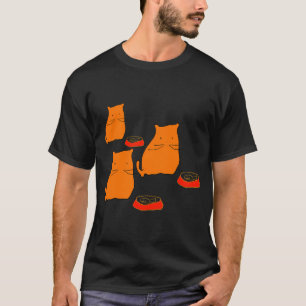 T-shirt Illustration de trois chats orange