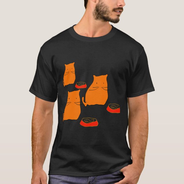 T-shirt Illustration de trois chats orange (Devant)