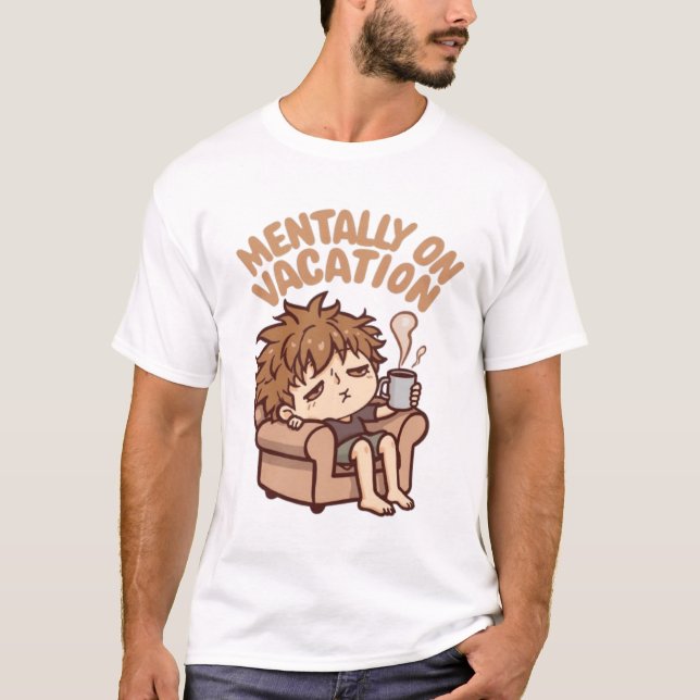 T-shirt Illustration de vacances mentales (Devant)