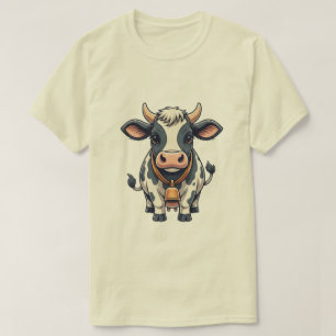 T-shirt Illustration de vache mignonne en dessin animé – A