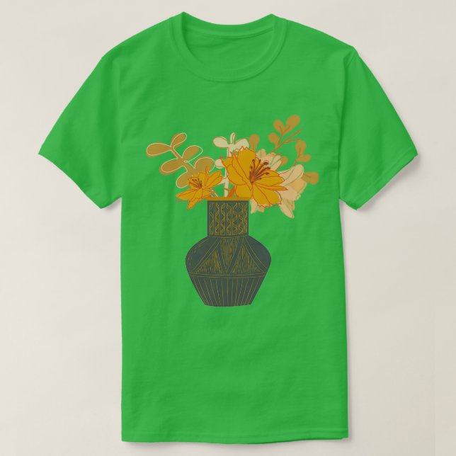 T-shirt Illustration de vase de fleurs (Design devant)