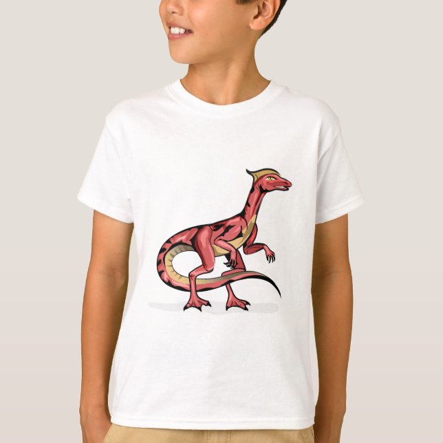 T-shirt Illustration De Velociraptor. (Devant)