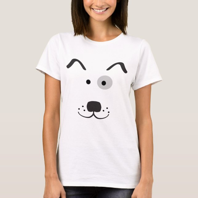 T-shirt Illustration de visage de chien de bande dessinée (Devant)