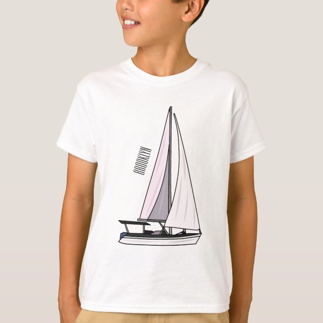 T-shirt Illustration de voilier (Devant)