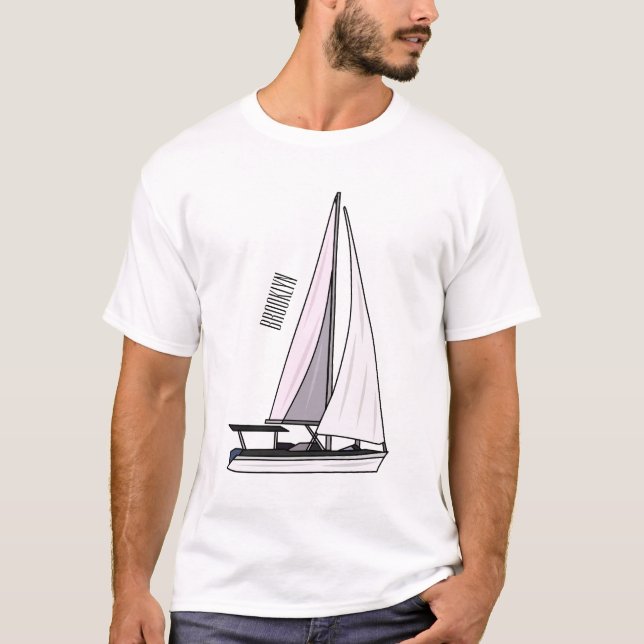 T-shirt Illustration de voilier (Devant)
