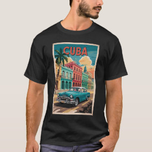 T-shirt Illustration de voiture classique vintage Cuba Art