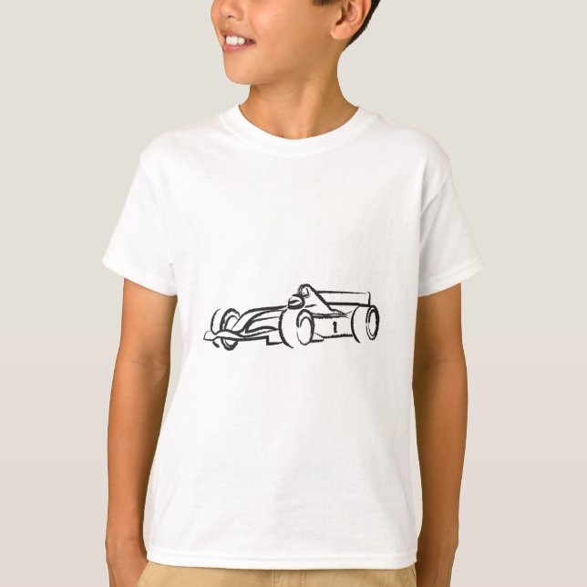 T-shirt Illustration de voiture de course imprimée sur des (Devant)