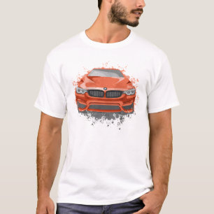T-shirt Illustration de voiture de sport en couleur rouge