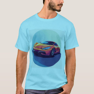 T-shirt Illustration de voiture de sport stylisée