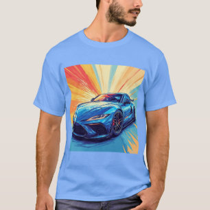 T-shirt Illustration de voiture de sport vibrante