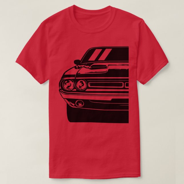 T-shirt Illustration de voiture d'un Challenger RT Art Ame (Design devant)
