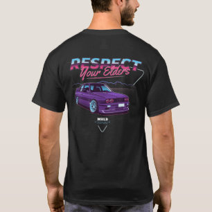 T-shirt Illustration de voiture E30 Respectez vos aînés