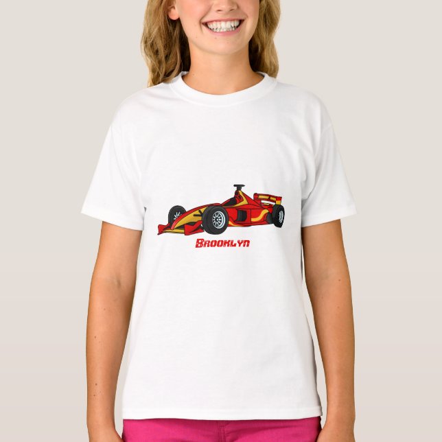 T-shirt Illustration de voitures de course à grande vitess (Devant)