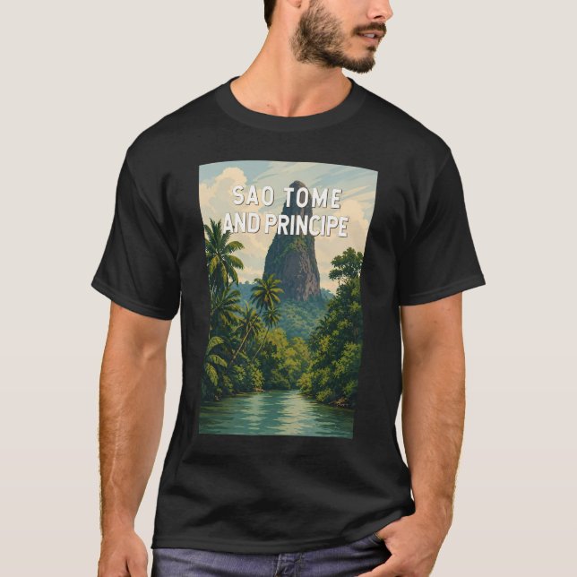 T-shirt Illustration de voyage à Sao Tome et Principe Art (Devant)