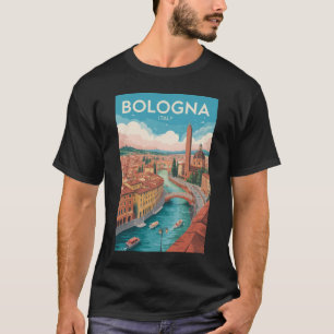 T-shirt Illustration de voyage artistique vintage de Bolog