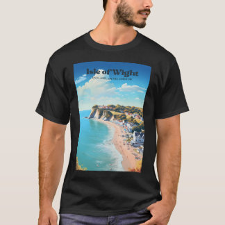 T-shirt Illustration De Voyage Côtier De L'Île De Wight En