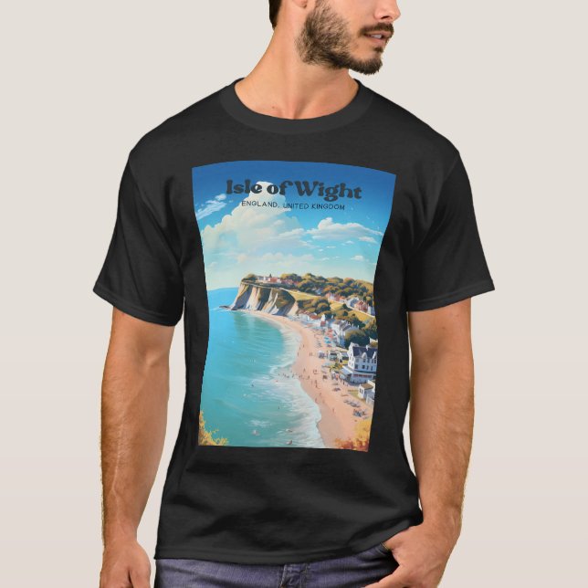 T-shirt Illustration De Voyage Côtier De L'Île De Wight En (Devant)