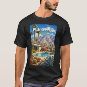 T-shirt Illustration de voyage d'art à Palm Springs Califo